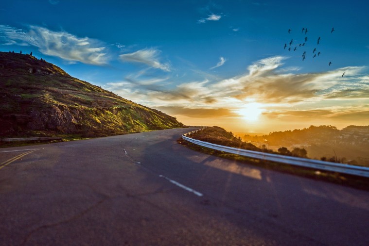 mountain-road-sunset