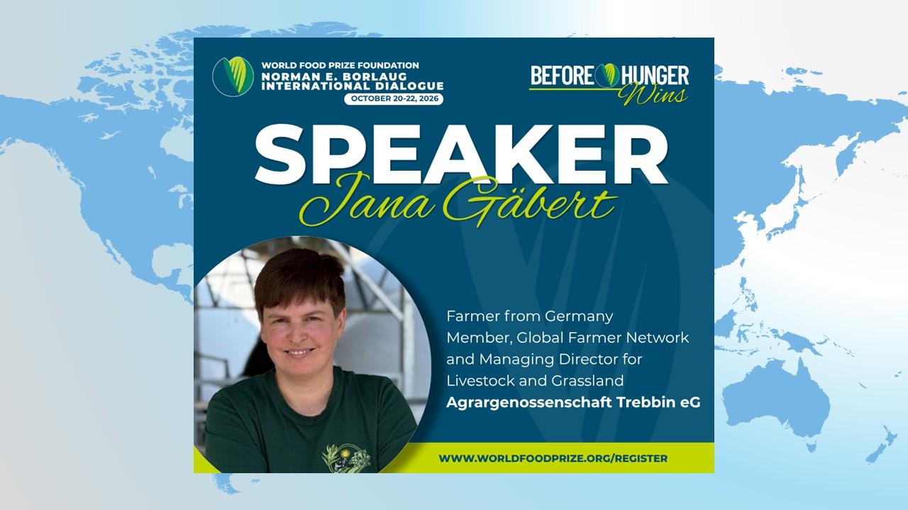 Gaebert on Main Stage at 2026 World Food Prize